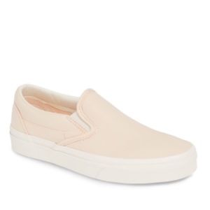 Nude Leather Slip On Vans